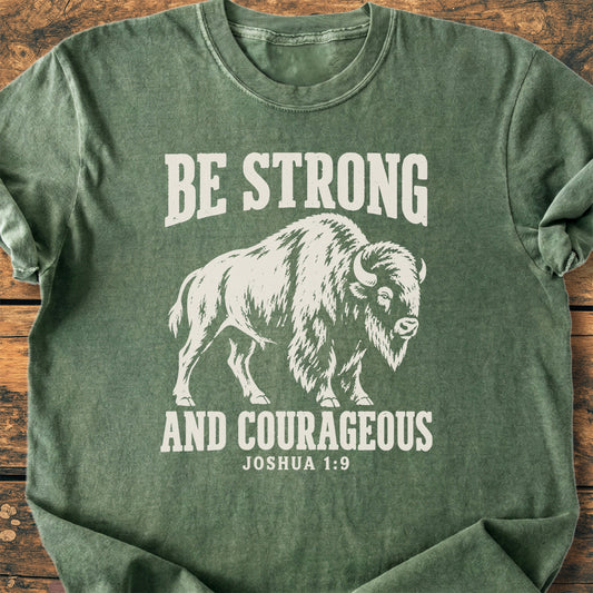 Be Strong And Courageous - Premium Vintage Tee