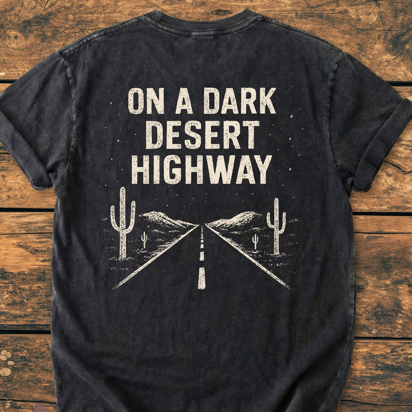On A Dark Desert Highway BACK PRINT - Premium Vintage Tee