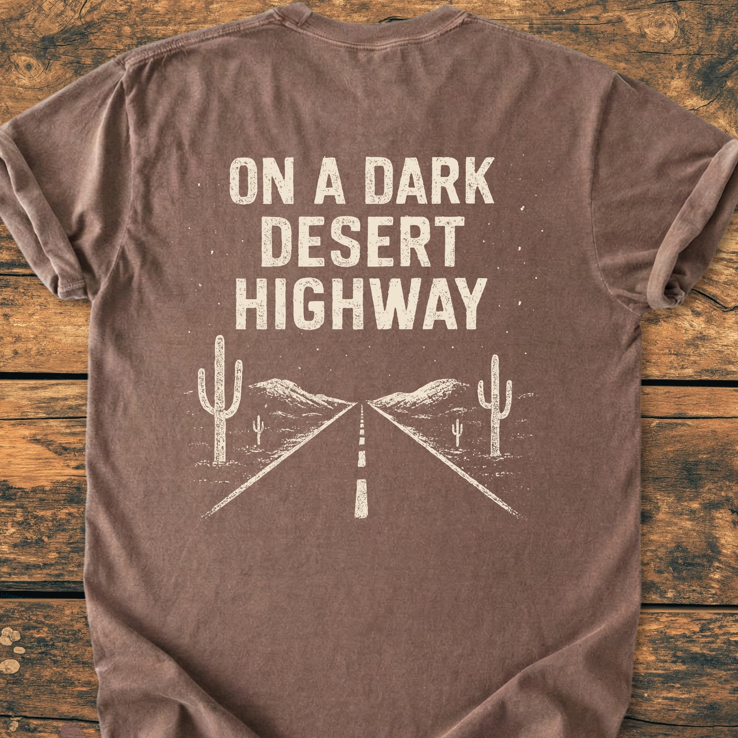 On A Dark Desert Highway BACK PRINT - Premium Vintage Tee