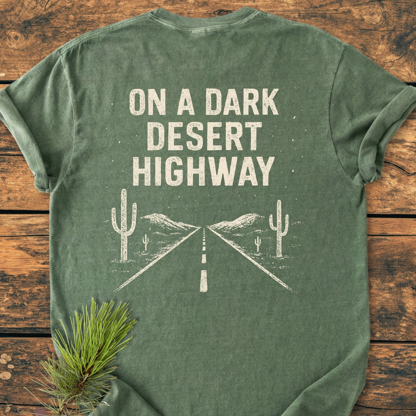 On A Dark Desert Highway BACK PRINT - Premium Vintage Tee