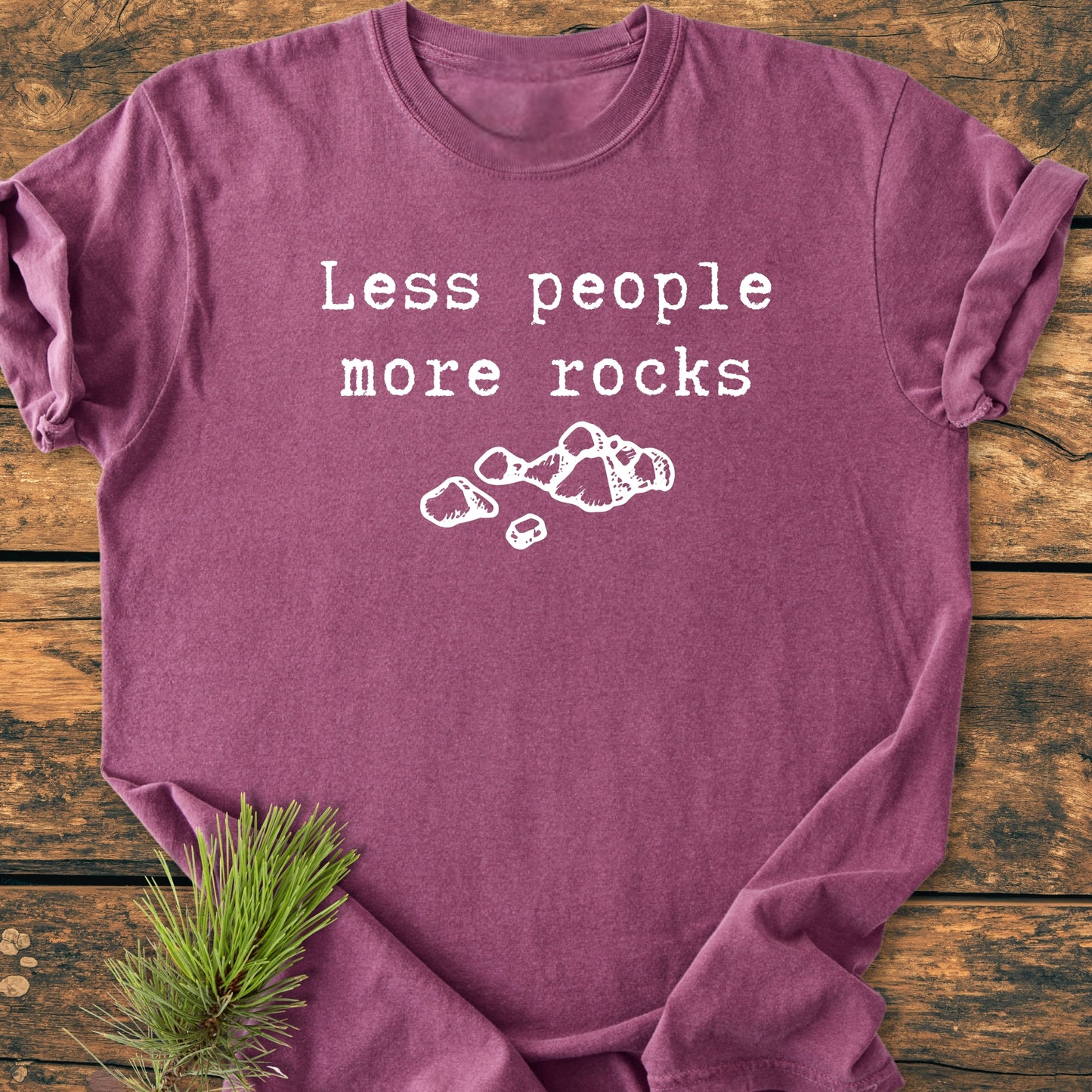 Less People More Rocks - Vintage Wash Tee