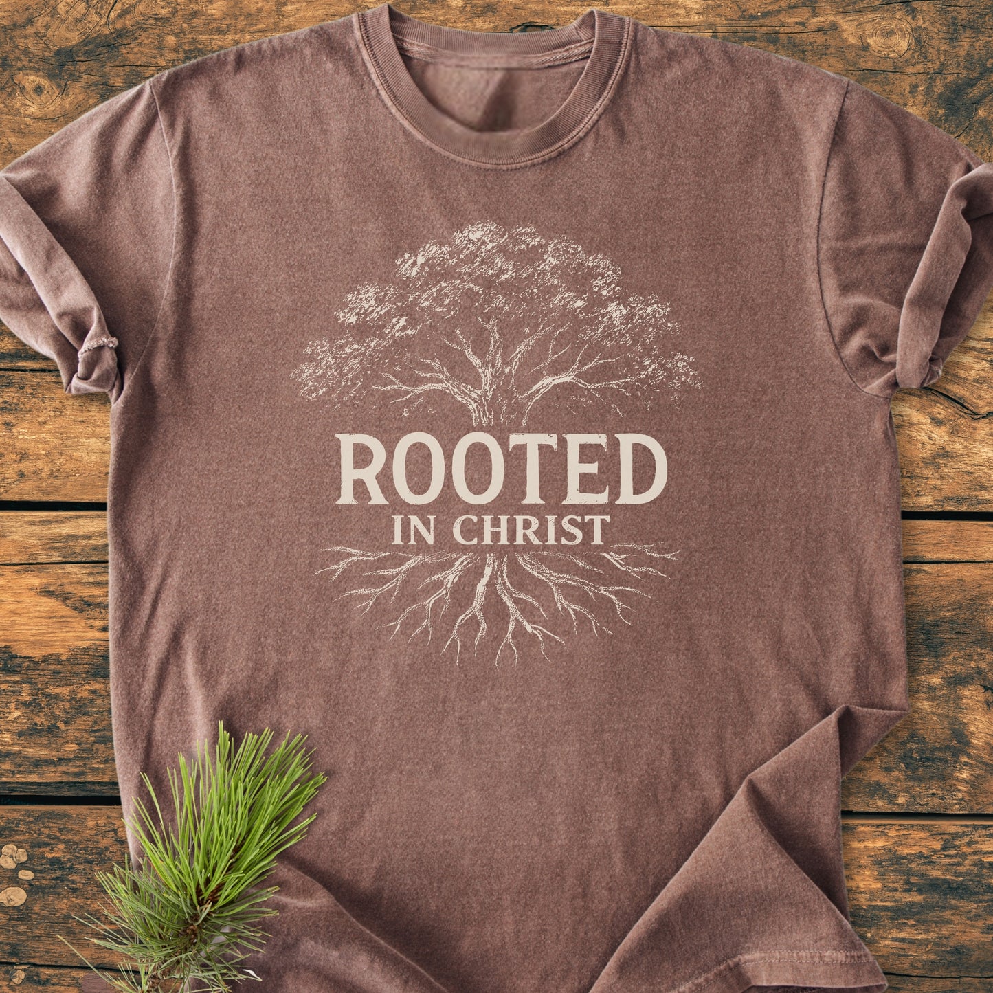 Rooted In Christ - Vintage Wash Tee