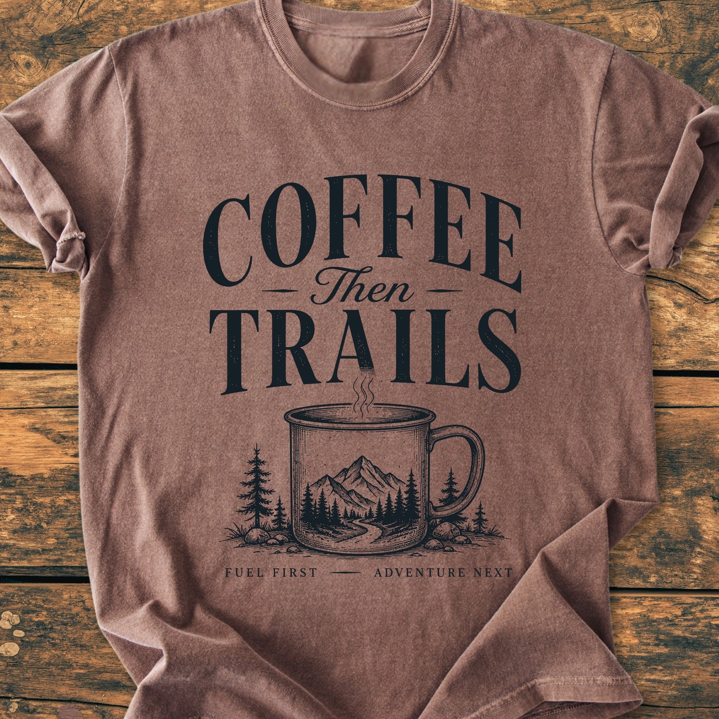 Coffee Then Trails - Premium Vintage Tee