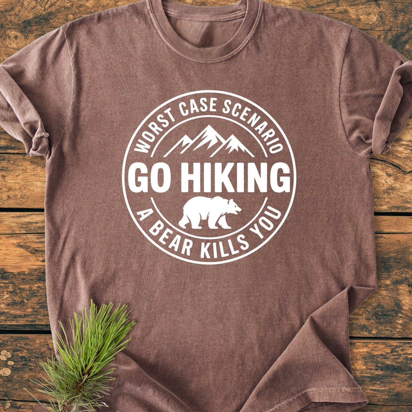Go Hiking Worst Case Scenario Bear - Vintage Wash Tee