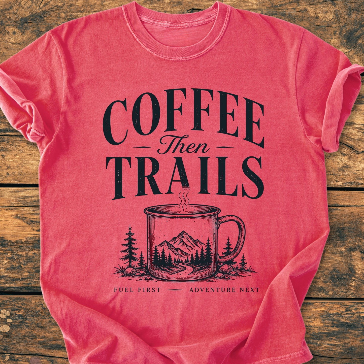Coffee Then Trails - Premium Vintage Tee